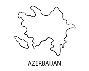 Black and white line drawing of Azerbaijan