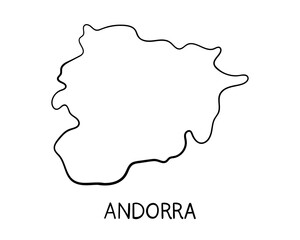 Black and white line drawing of Andorra