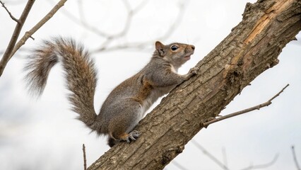 Obraz premium A squirrel, captured in natural light with a shallow depth of field