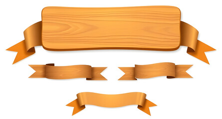 set of wooden ribbons