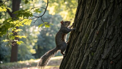 A squirrel, captured in natural light with a shallow depth of field