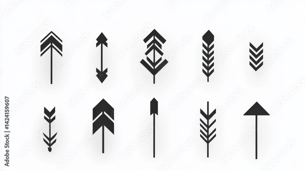 Poster black vector arrows collection. arrow. cursor. arrow vector icon. modern simple arrows. collection d