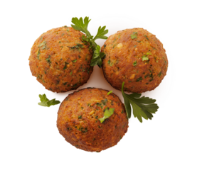 Falafel balls isolated on white background. Middle Eastern dish fried falafel, freshly cooked, isolated on white background. 