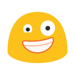 Happy smiling emoji illustration, clipart, isolated on white background