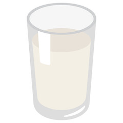 Glass of milk illustration, clipart, isolated on white background