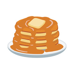 Pancakes illustration, clipart, isolated on white background
