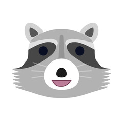 Raccoon face illustration, clipart, isolated on white background