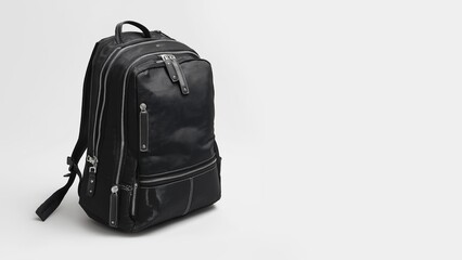 Naklejka premium Backpack on white background copyspace