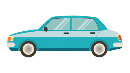 Fototapeta premium Car icons, vector, flat cartoon cars and transportation. Cars, vans, cargo trucks, off-road, buses, sports cars, pickup trucks.