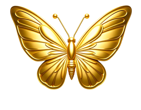 Golden 3D Butterfly Sculpture