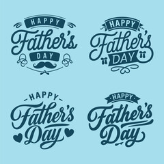happy fathers day  banner background, Hand Drawn Lettering. Greeting Card Design Template. Vector Illustration