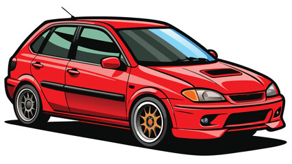 Obraz premium Car icons, vector, flat cartoon cars and transportation. Cars, vans, cargo trucks, off-road, buses, sports cars, pickup trucks.