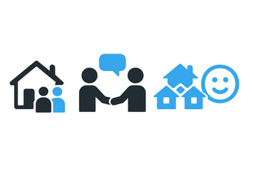 The icons representing neighbors are set against a white background in blue and black
