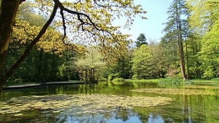a natural landscape by the stream suitable for product placement