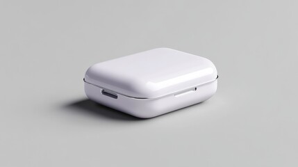 Fototapeta premium Blank white storage case for earbuds