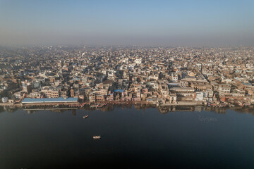 Mathura, Uttar Pradesh India: Scene of Vishramghat at yamuna river ghat mathura.
