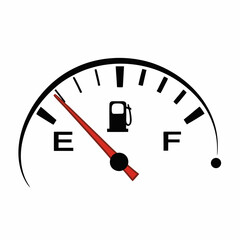 Fuel Gauge Showing Empty Tank Indicator Illustration Vector Graphic Design