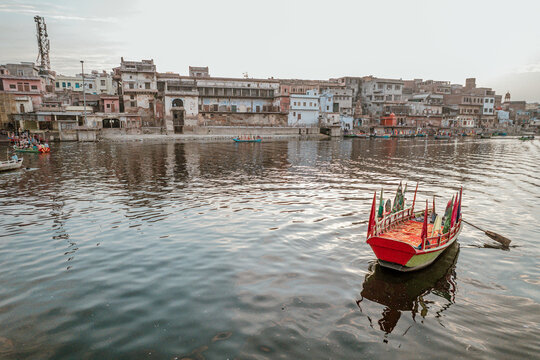 Mathura, Uttar Pradesh India: Scene of Vishramghat at yamuna river ghat mathura.