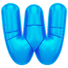 Inflated Font W 3D Icon Illustration 