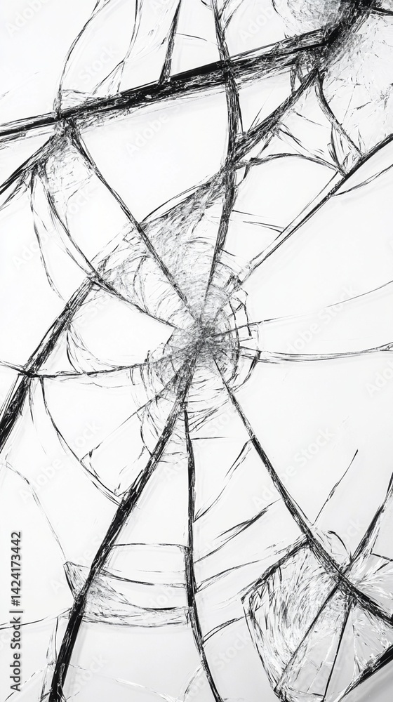 Poster abstract design featuring intricate lines and shapes, creating a visually striking pattern that capt