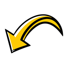 Illustrate a Bold Black Curved Arrow That Points Vector Illustration