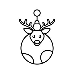 Reindeer glitter ornament silhouette.