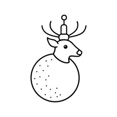 Reindeer glitter ornament silhouette.