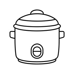 Rice cooker line art illustration