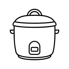 Rice cooker line art illustration