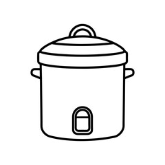 Rice cooker line art illustration