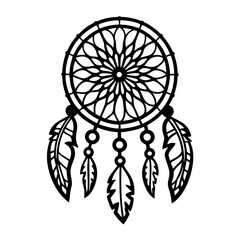 dreamcatcher design vector illustration boho tribal feather traditional ethnic mystical
