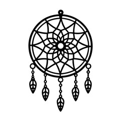 dreamcatcher design vector illustration boho tribal feather traditional ethnic mystical
