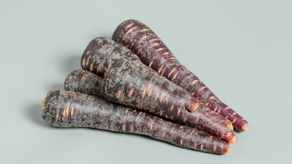 Carrots isolated on grey