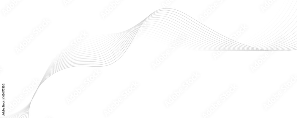 Poster abstract white and gray background. abstract linear flowing particles future technology concept abst