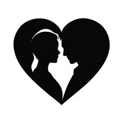 Love in silhouette vector