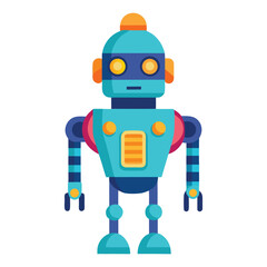 Android Robot in flat style isolated on white background