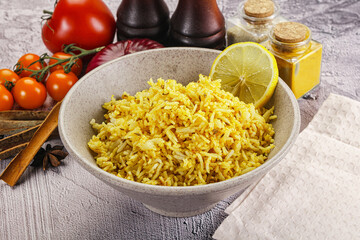 Indian cuisine lemon basmati rice
