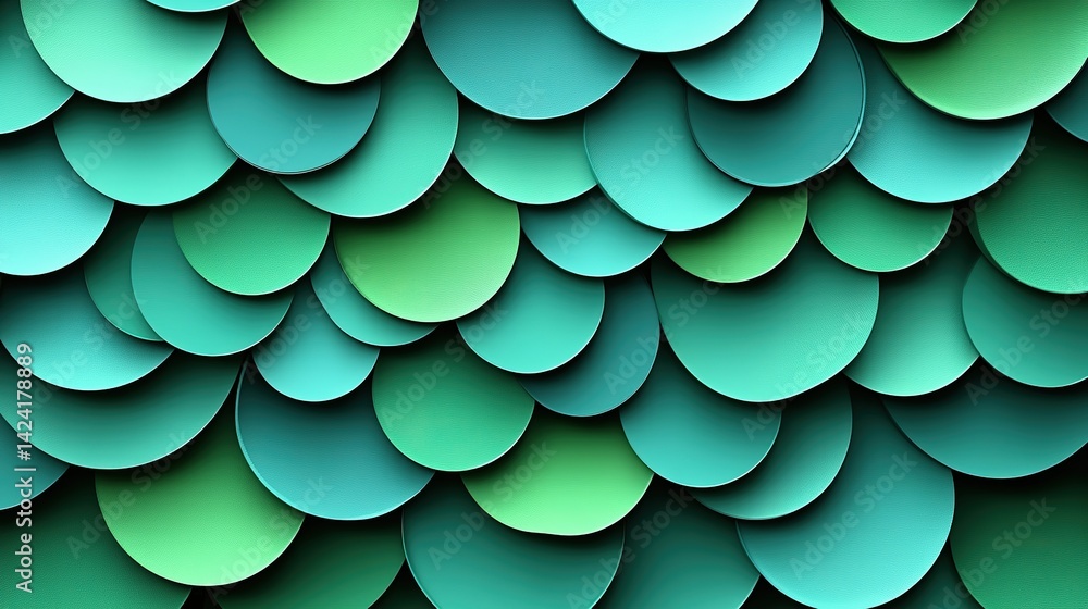 Poster Abstract Teal and Green Circular Pattern with Textured Overlap D