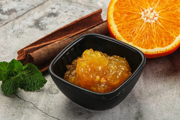 Tasty homemade Orange jam in the bowl