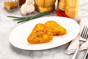 Fried potato hash brown snack