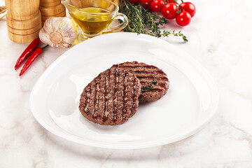 Grilled beef cutlet for burger