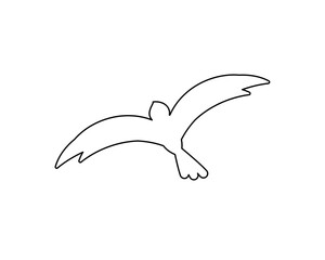 Minimalist Bird Line Art - Simple Vector Bird Outline - Bird Drawing Isolated on Transparent Background - Elegant One Line Bird Illustration