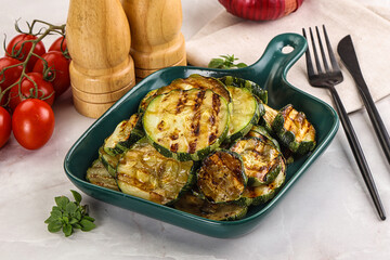 Vegan cuisine Grilled zucchini slices
