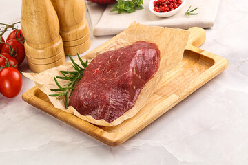 Raw beef meat uncocked steak