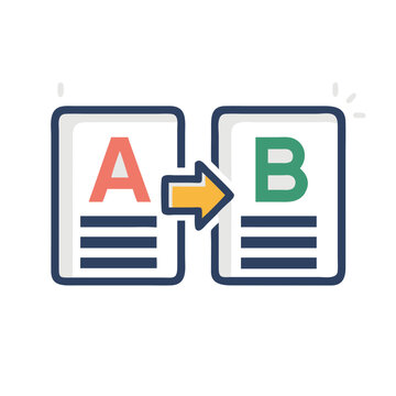 A/B Content Testing Icon Representing Split Testing and Marketing
