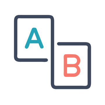 A/B Content Testing Icon Representing Split Testing and Marketing