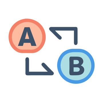 A/B Content Testing Icon Representing Split Testing and Marketing