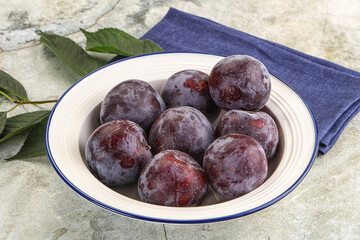 Ripe sweet tasty blue plum