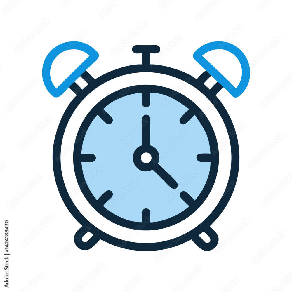 Poster alarm clock with timer icon representing time management and alerts