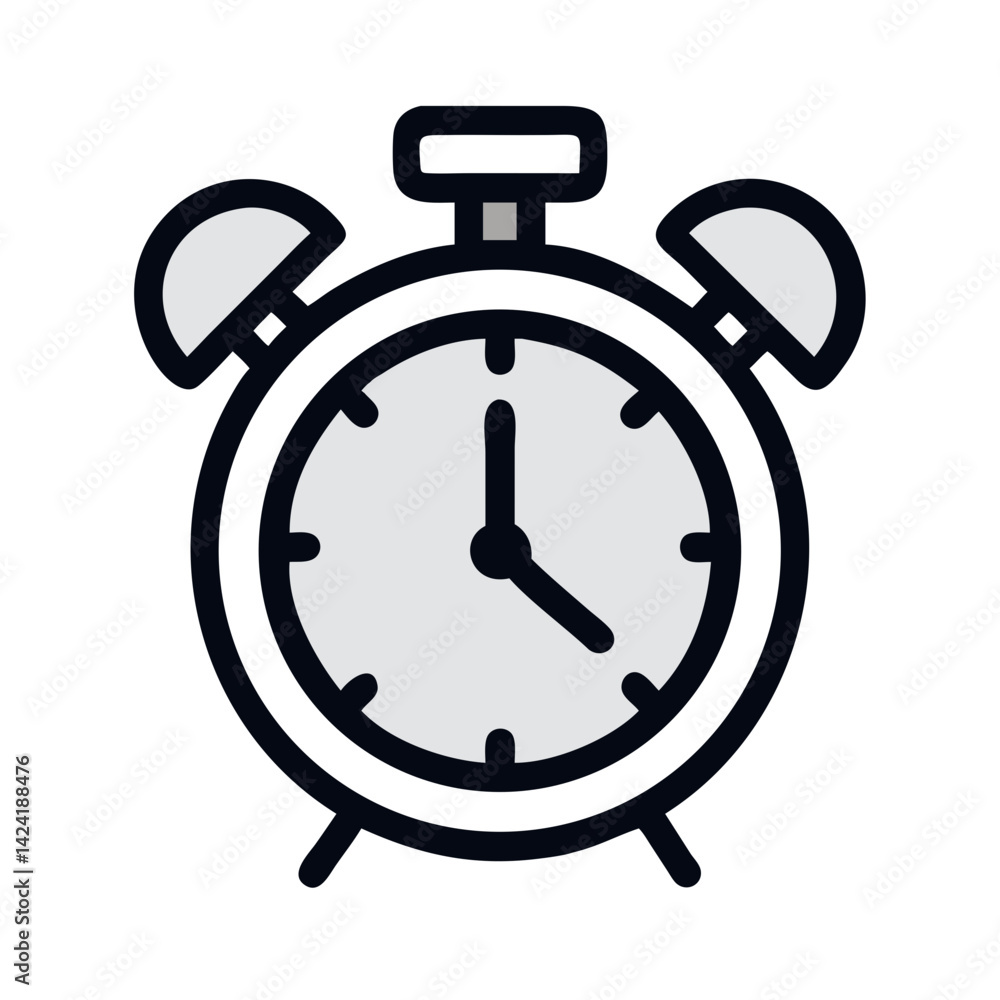 Poster Alarm Clock with Timer Icon Representing Time Management and Alerts